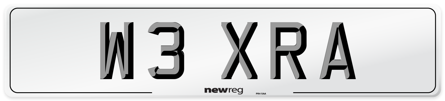 W3 XRA Number Plate from New Reg